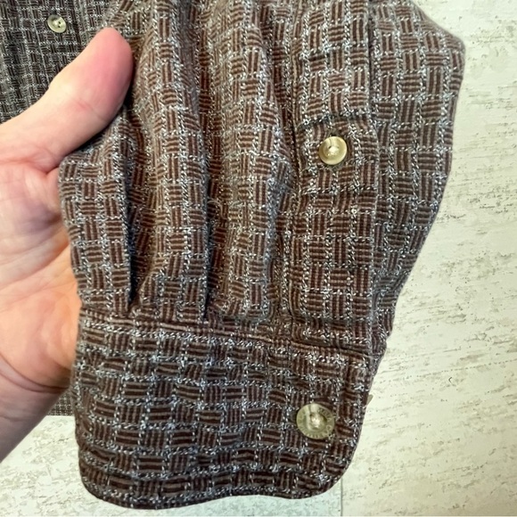 COLUMBIA Mens Y2K 90s Soft Flannel Button Up Shirt Brown Tan Large - Picture 4 of 14